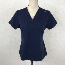 Greys Anatomy Barco Scrub Top Womens Size XS Navy Polyester Blend Short Sleeve