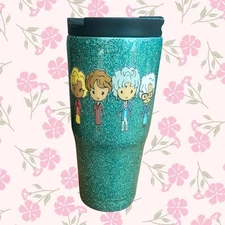 Golden Girls Green Glitter Tumbler “Thank You for Being a Friend,” Friend Gift