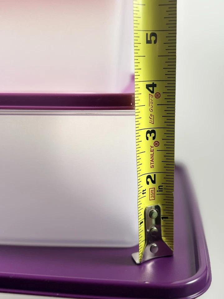 Tupperware Keeptabs Juego de almacenamiento de alimentos apilables de 4 contenedores, tapas multicolores Nuevo en caja Foto 4 de 4