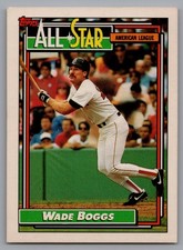 1992 Topps - All-Star Wade Boggs #399 1st/ 3rd base Boston Red Sox