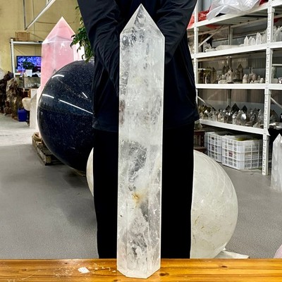 27.5LB Natural Clear Crystal Obelisk Quartz Energy Tower Point Reiki Healing Gem