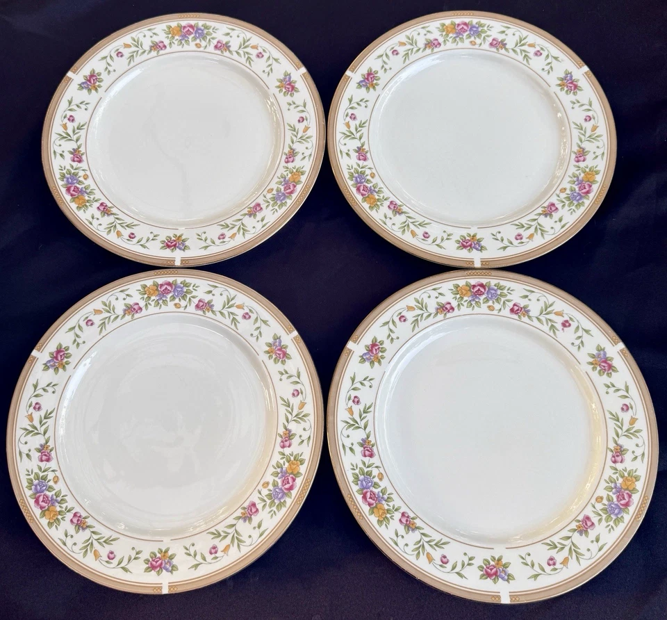 Platos de cena Farberware Bellini (4) porcelana de colección con adornos de oro 22K 10,75" florales Foto 2 de 4