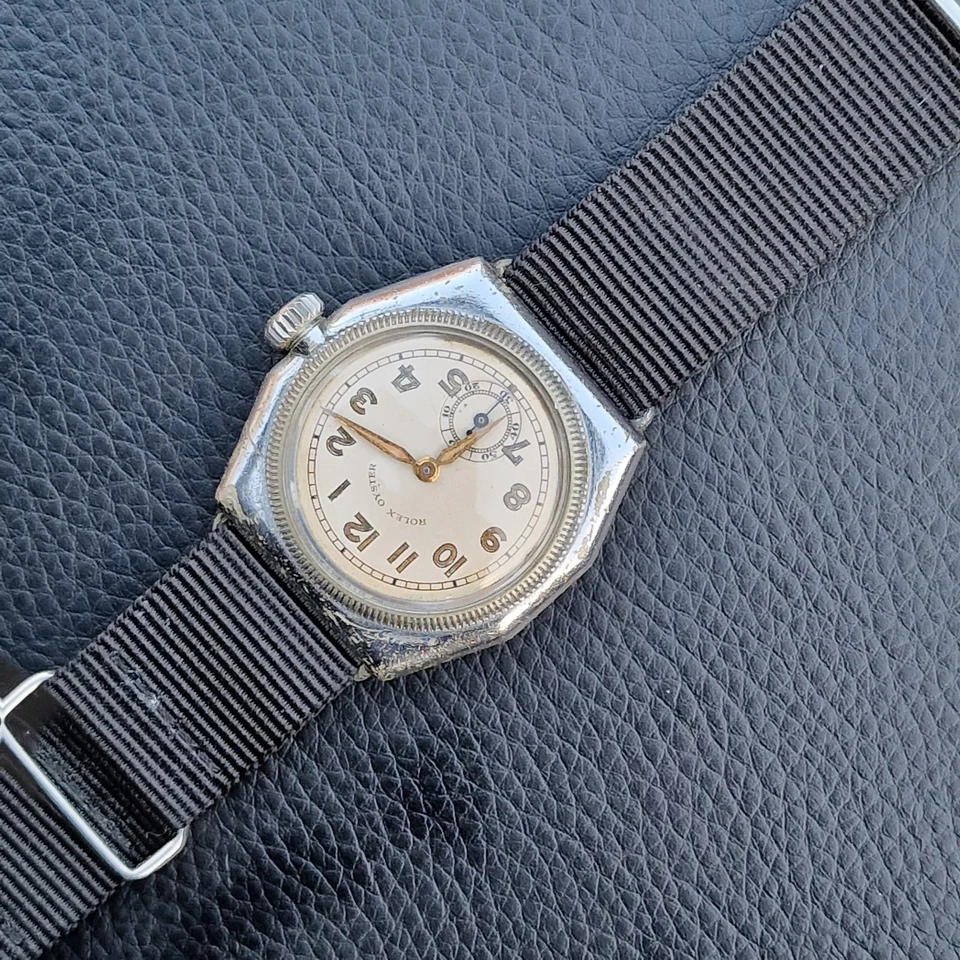 Rolex Oyster Octagonal Circa 1930s Acero Níquel Reloj 32mm, Cal.101/2, No Funciona Foto 4 de 4