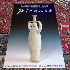 Pablo PICASSO CÉRAMIQUES Affiche (1)EXPO Galerie Étienne SASSI PARIS 1991 Rare !