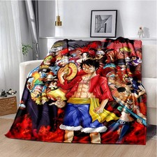 Anime One Piece 3D Cartoon Blanket - Soft, Warm Throw for Bedroom, Living Room,