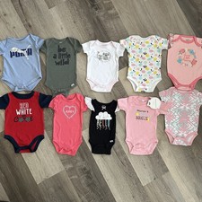 Baby Girl 3-6 Mos 10pc Bodysuit Lot Mixed Brands CB-B24