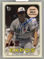 2019 TOPPS Archives Maury Wills 50th Anniversary of the Montreal Expos Auto /10