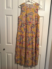 J.CREW Factory Women's Floral V-Neck Tiered Midi Dress Multicolor Size 6