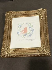 Vintage Ornate Gold Photo Picture Frame Baroque Rococo Matte Plastic Resin USA