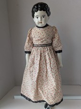 Vintage China Head Doll 18" Porcelain Head, Hands And Foot With Cloth Body