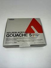 Holbein Artist Acrylic Gouache Primary 5 Tubes Mixing Colors Set - D421