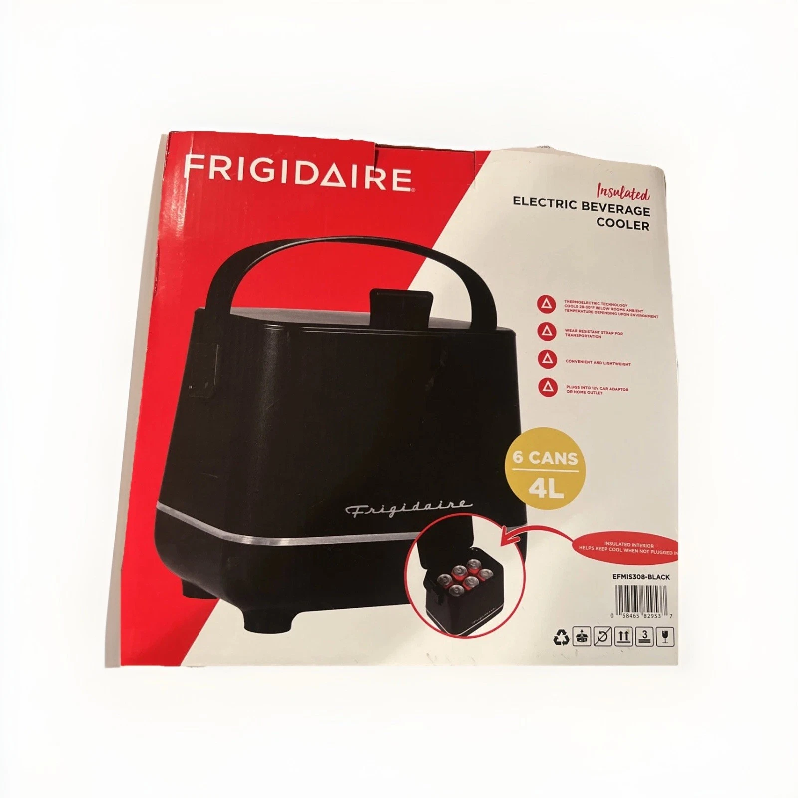 Frigidaire Insulated Electric Beverage Cooler Holds Six 12 oz. Cans