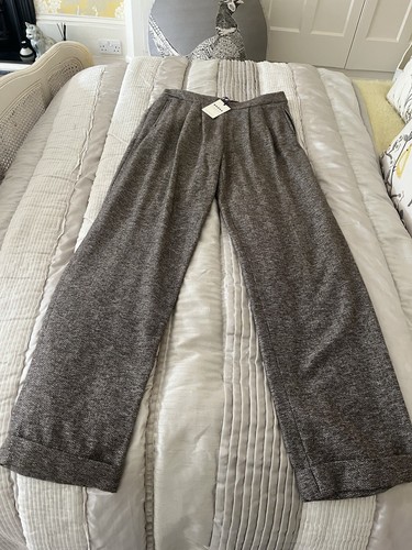 Brora Tailored Herringbone 'Slouchy' Tweed Trousers. Lined. Turn up. BNWT UK 8 - Picture 10 of 12