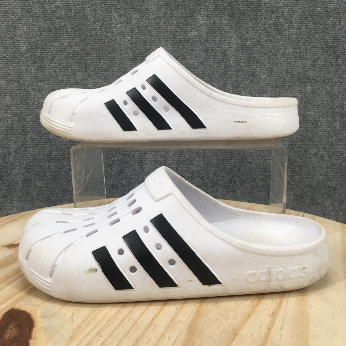 Adidas Shoes Mens 9 Womens 10 Adilette Clogs White Round Toe