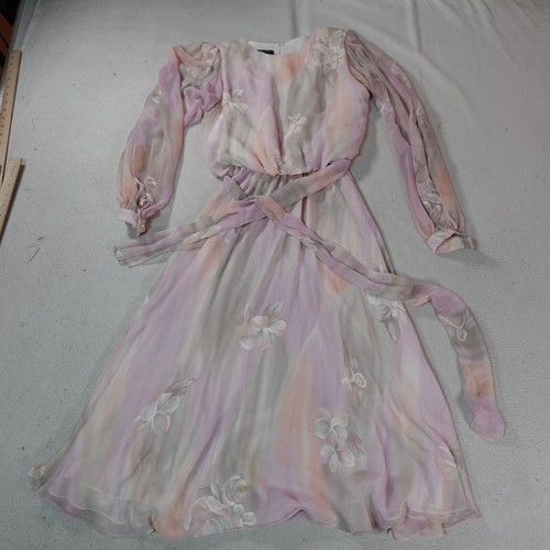Abito midi Ursula vintage 8 rosa floreale fata' floreale sciolto cintura fata - Foto 2 di 23