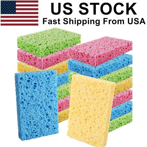 Cleaning Scrub Colored Sponge,Non-Scratch Kitchen Cellulose Dishwashing Sponge