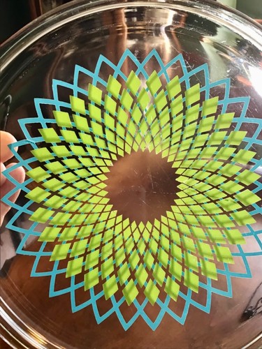 Pyrex Spirograph 1969 Promotional Blue & Green 2.5 QT 475 Casserole LID ONLY - Picture 4 of 9