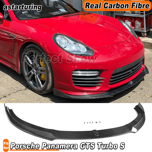 For Porsche Panamera GTS Turbo S 2014-2016 REAL Carbon Front Bumper Lip Spoiler - Bild 1 von 15