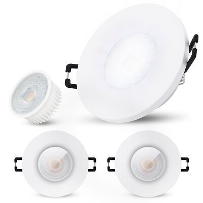 BEDA Einbaustrahler LED Bad flach IP65 weiß rund 230V wechselbar neutralweiß 5W