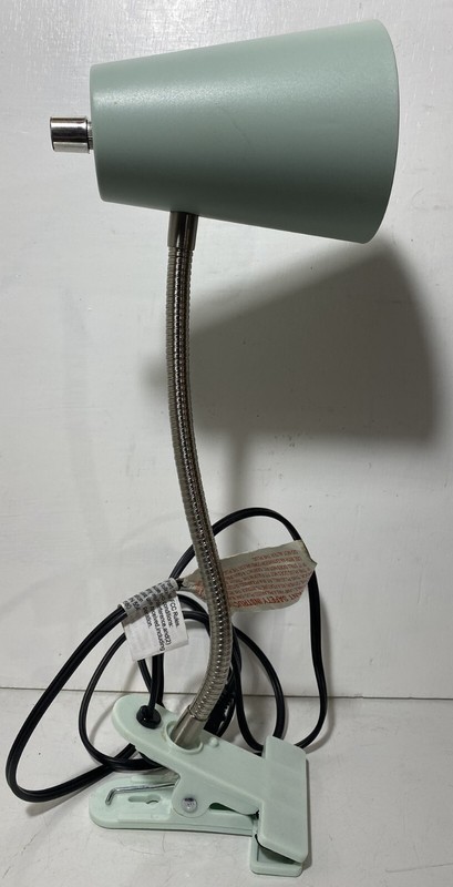 Clip On Gooseneck Green LED Light Corded Intertek Desk Lamp College Flexible