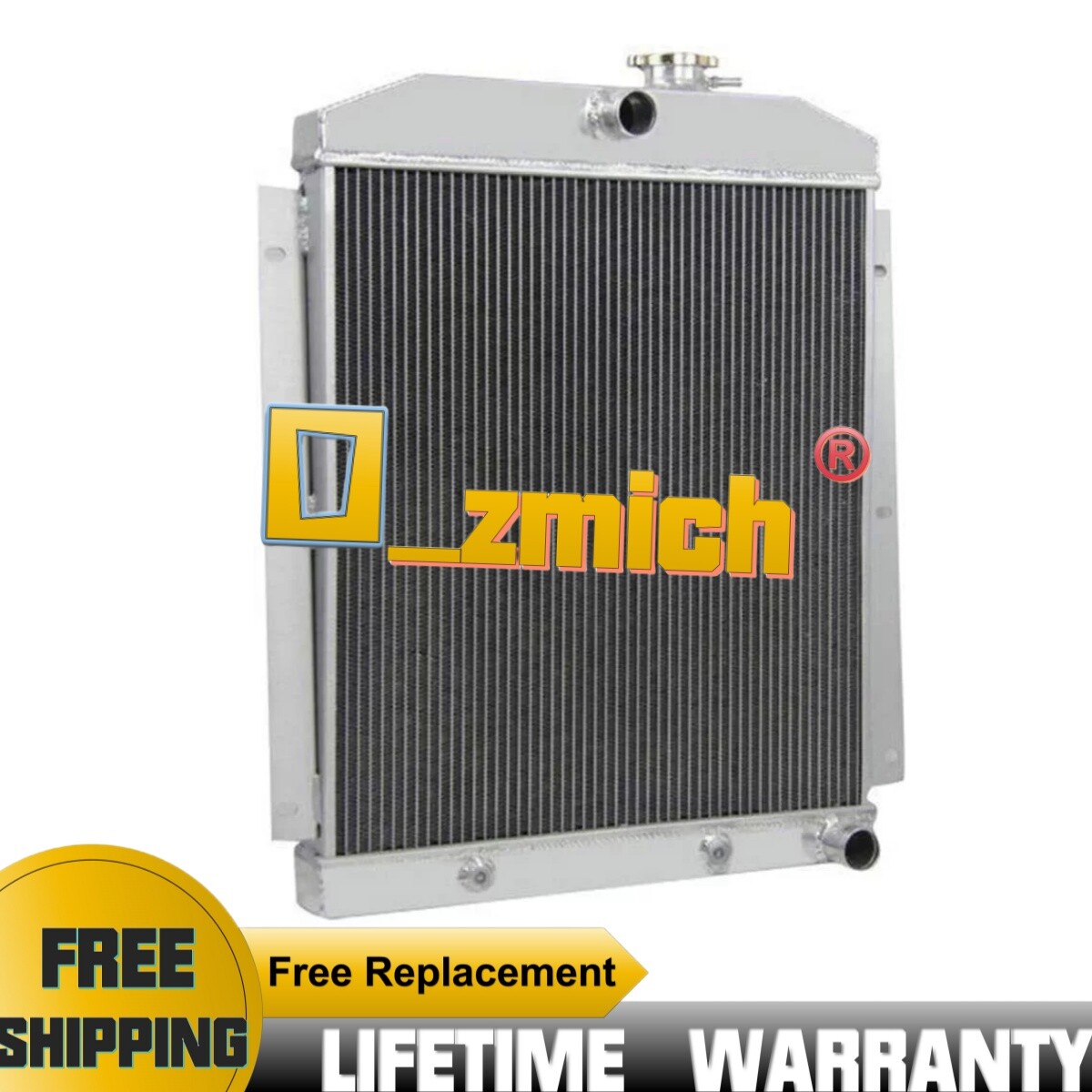 FILA Radiatore completo in alluminio 3 file per camion Chevrolet L6 3 5L 3 8L 1947 1954 1948 1953