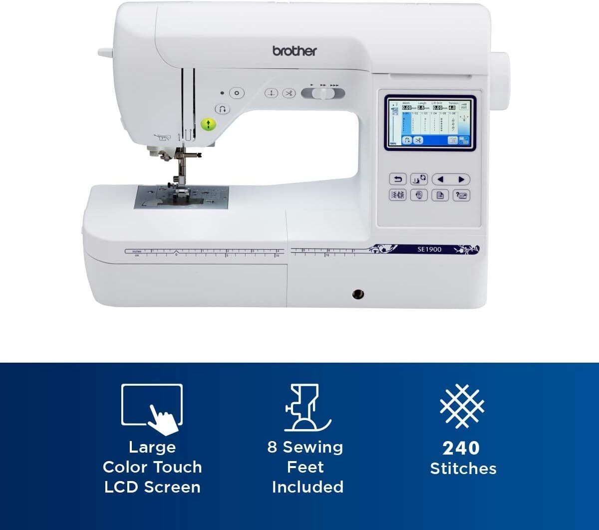 Brother SE1900 Sewing and Embroidery Machine - White for sale online