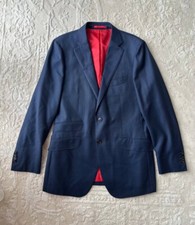 Suitsupply Vitale Barberis Canonico Navy Blue 2 Button Wool Blazer Size 50