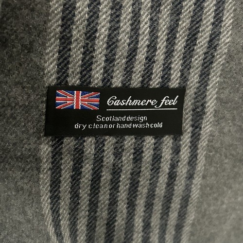 Cashmere Feel Scarf Scotland Design Grey Plaid Fringe Classic Preppy Warm SOFT * - Picture 5 of 5