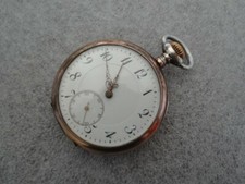 Antique Swiss 15 Jewels Two Tone Silver Case Pocket Watch