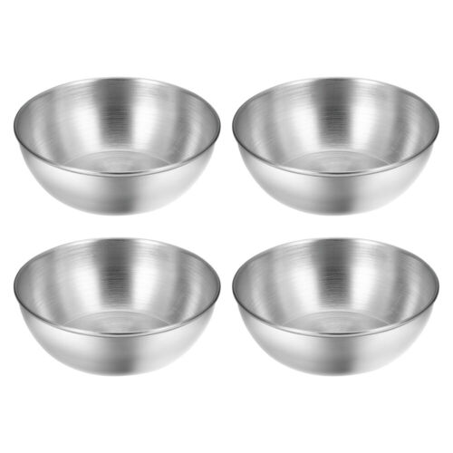 4pcs Stainless Steel Sauce Dishes Round Seasoning Dishes Sushi Dipping Bowl