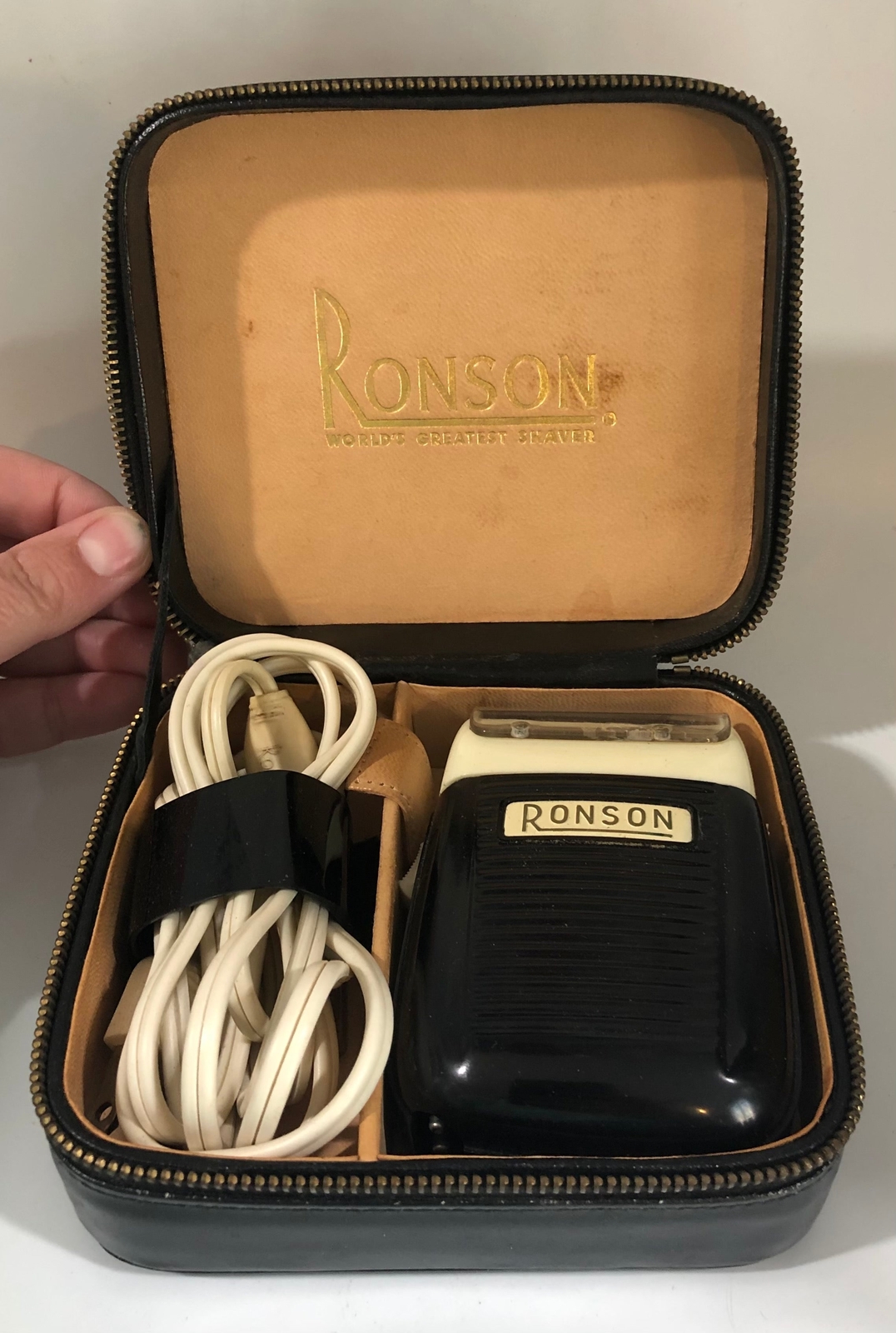 Vintage Men's Ronson Electric Razor in Leather Zip Case eBay
