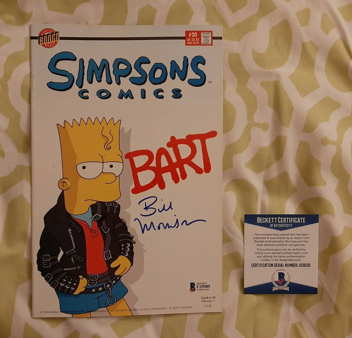 Bill Morrison signed autographed Simpsons Comic Book Beckett BAS