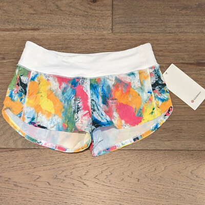 Women's Lululemon Speed Up Low Rise Short 2.5'' Lined Sz 12 NLW1/WTH Multicolor