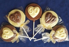 90TH BIRTHDAY HEART CHOCOLATE FAVOURS/SWEETS/PARTY BAG FILLERS/PRESENT/GIFT