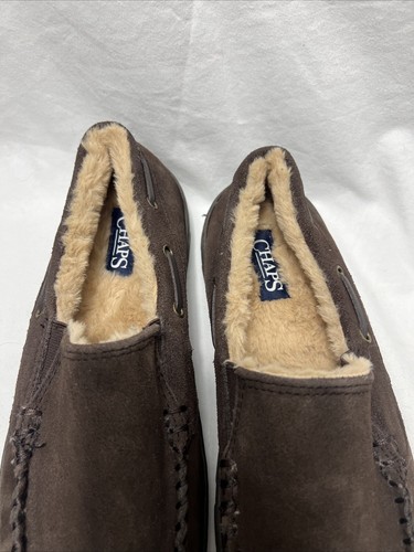 Chaps Schuhe Herren L (9,5-10,5) Mokassin Slipper Braun Wildleder Komfort Freizeit - Bild 8 von 9