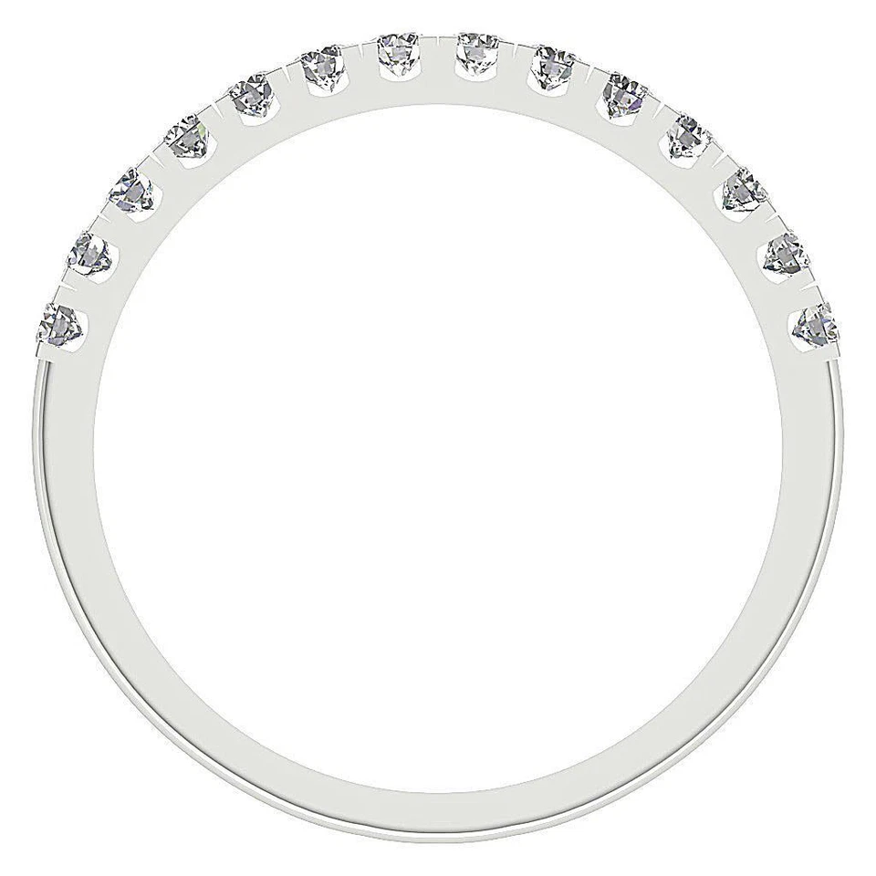 Anillo de aniversario apilable de diamantes genuinos de 0,40 quilates VVS E de oro blanco de 14 quilates RS 4 Foto 3 de 4