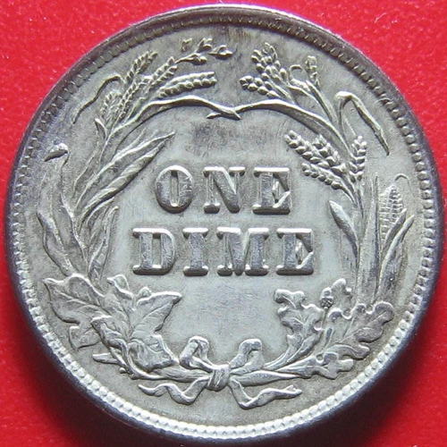 USA 1900 BARBER DIME SILVER NICE DETAILS! GREAT AMERICAN COLLECTABLE COIN! 18mm