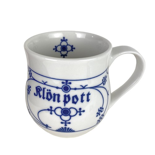 Spulmaschinenfest Klon Pott Mugs Cups Set 2 Coffee Tea Claw Pot White With Blue - Picture 4 of 9