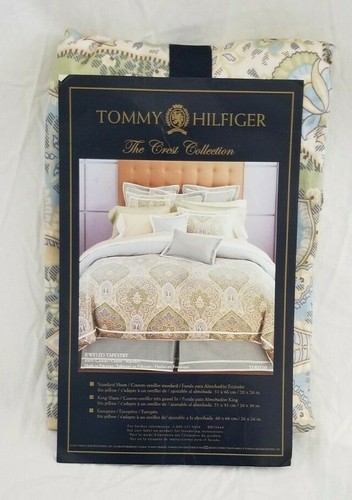 Tommy Hilfiger The Crest Collection Jeweled Tapestry King Pillow Sham $107 NIP - Picture 3 of 12