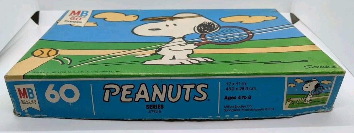 ぬーぴー　5点 Peanuts Snoopy Tennis 60 Piece Puzzle 1978 Milton Bradley 4772-5