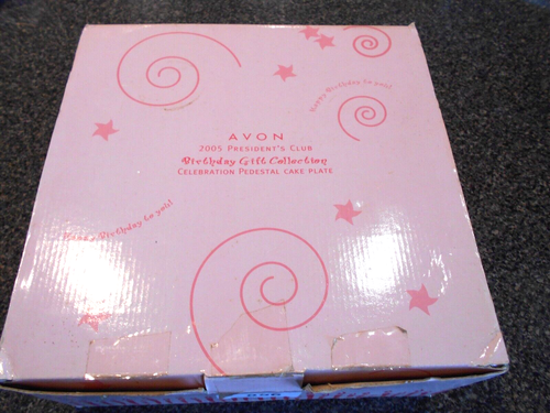 AVON Celebration Pedestal Cake Plate Stand 2005 Presidents Club Birthday Flowers - Picture 3 of 5