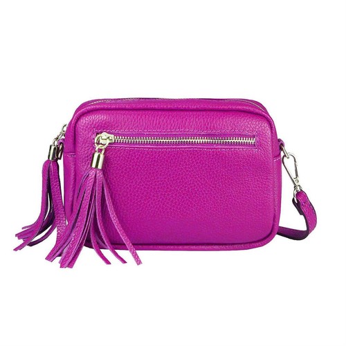 ITALy DAMEN LEDER TASCHE Schultertasche Cross-Over Fransen Umhängetasche Bodybag - Bild 3 von 124