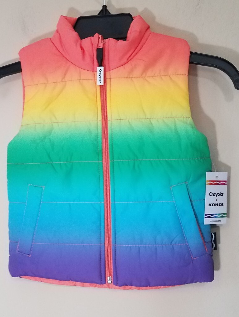 Crayola X Kohl's Toddlers Kids sz 3T Multicolor Reversible Puffer