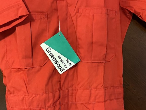 New Vintage Walls Coveralls Red Sz 32 Tall 60” Greenwood Fabric NWT in Package - Picture 7 of 12