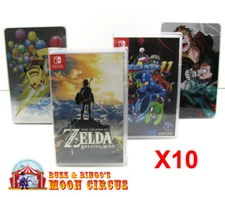 10x NINTENDO SWITCH PLASTIC & STEELBOOK GAMES - CLEAR PROTECTIVE BOX PROTECTOR 