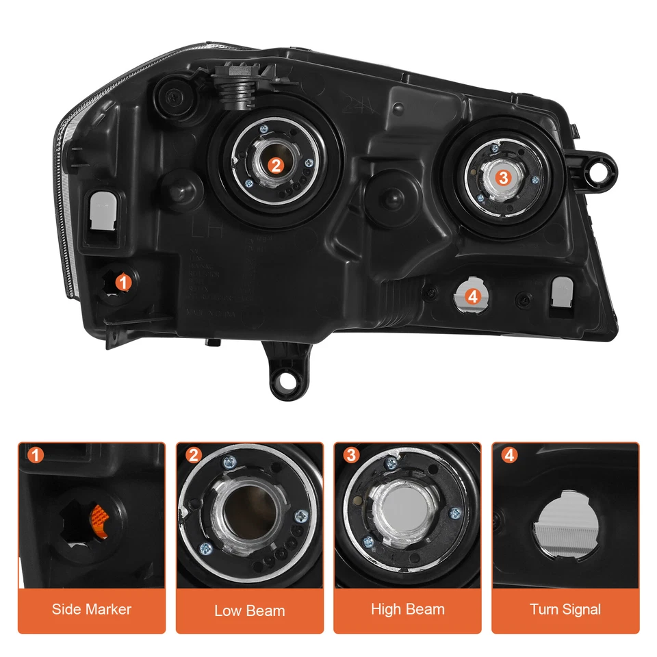 Chrome Headlights Assembly For 2008-2014 Dodge Avenger Headlamp Left and Rights Foto 3 de 4