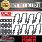 Tandem 50mm X 150mm 5/8" BSW High Tensile Trailer Caravan U bolt kit