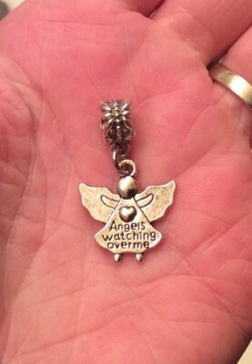 ANGELS WATCHING OVER ME.CHARM AND BRACELET BAIL BEAD (spiritual)