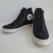 Converse Wedge Hidden Heel Lux Mid Hidden Black White 555154C Womens Sneaker 8