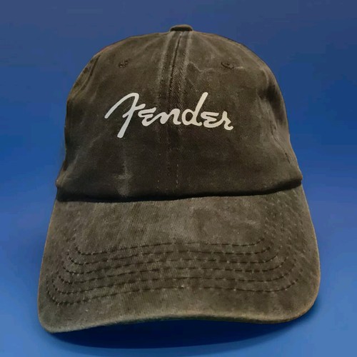 FENDER baseball cap. Grau/Grün, 100 % Baumwolle, weiße Schrift, verstellbar. Neu